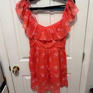 Hollister Orange Ruffled dress